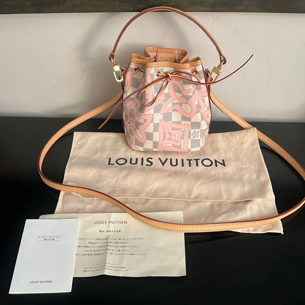 Louis Vuitton Damier Azur Tahiti Nano Noe Shoulder Bag - Picture 3 of 17
